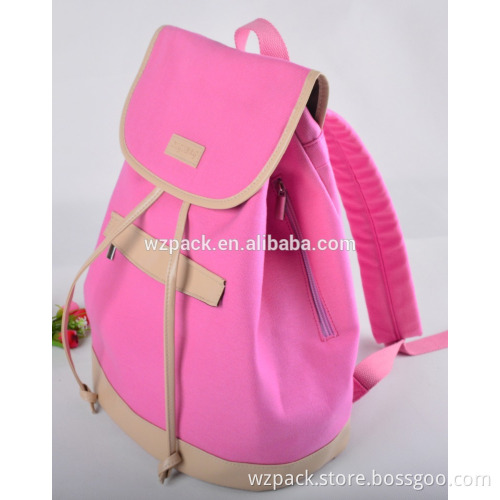 Ladies small backpack Multifunctional ladies small backpack cheap canvas backpack computer rucksack Drawstring backpack